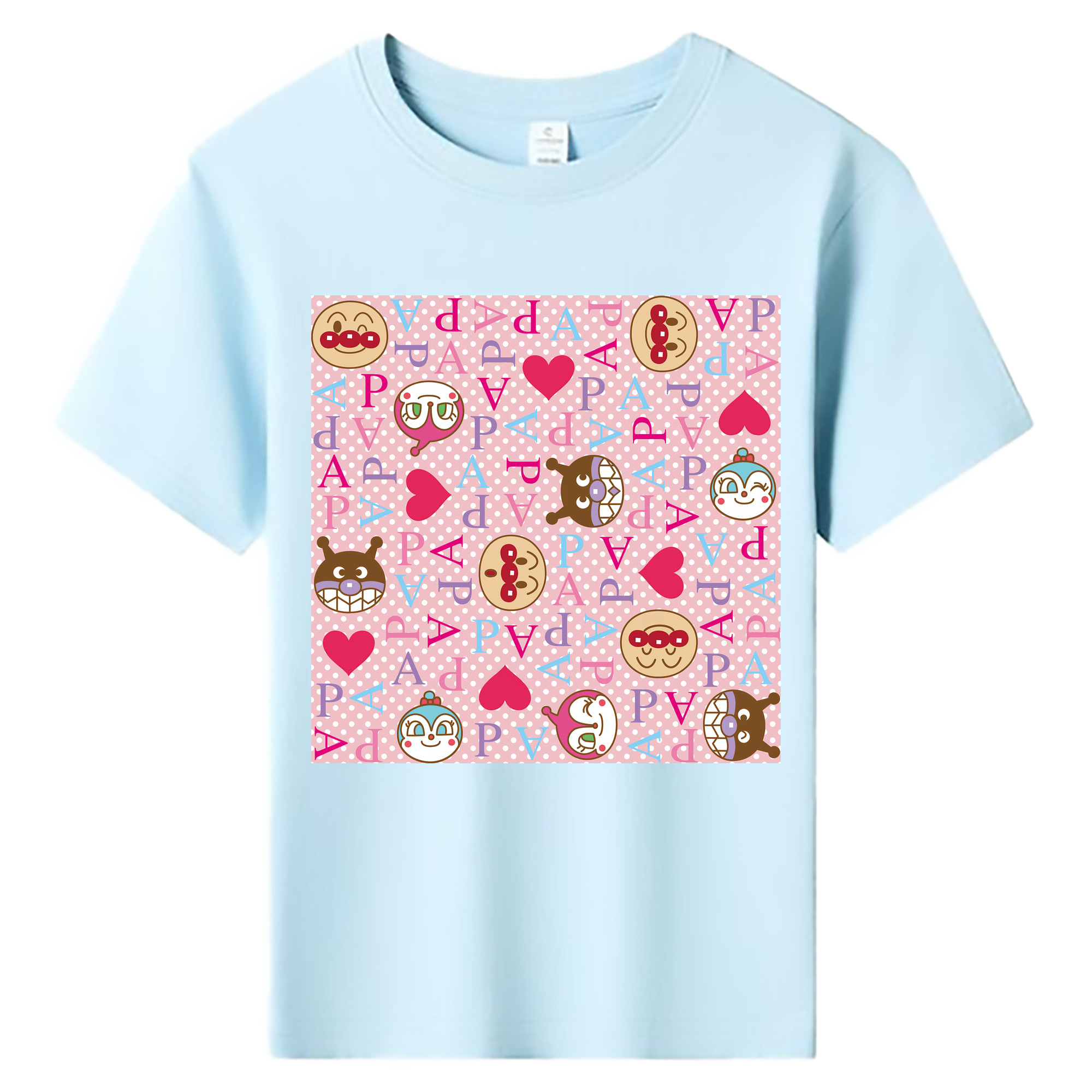 （画像用） アンパンマン Anpanman 綿100％キッズTシャツ（フロントプリント）